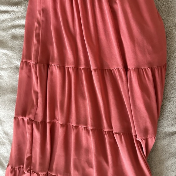 Pretty Garden Coral XS Tank Maxi Dress Vneck Tiered Buttons - Picture 8 of 8